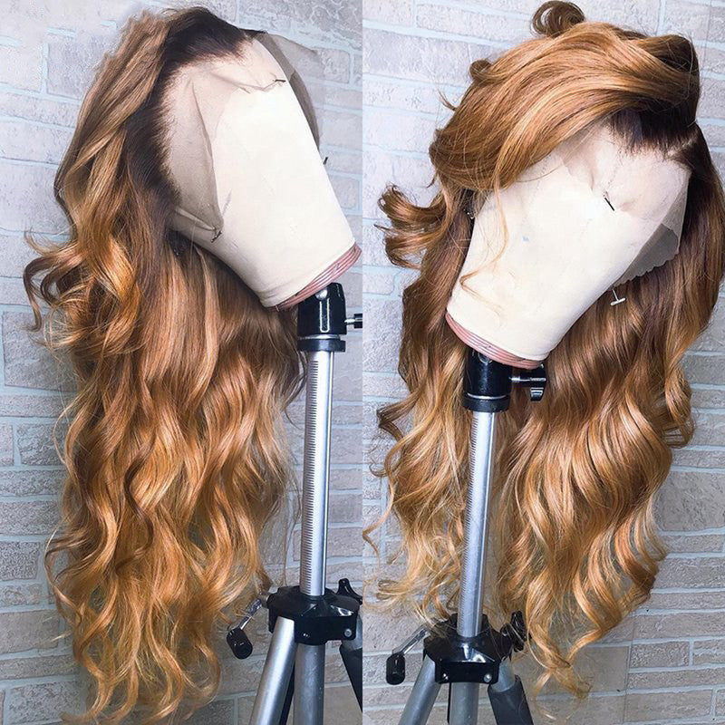 Rambut palsu Ombre Lace Front Rambut Manusia Remy Colorful