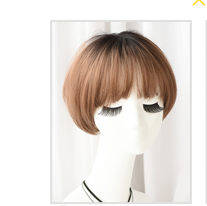 Perempuan Korea Rambut Pendek dengan Bangs Bobo Wave Wig