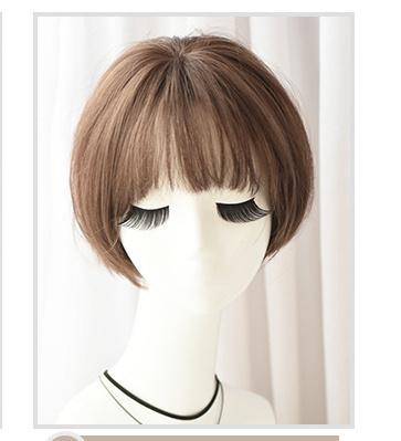 Perempuan Korea Rambut Pendek dengan Bangs Bobo Wave Wig