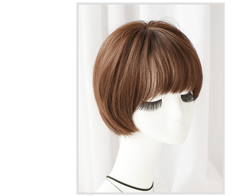 Perempuan Korea Rambut Pendek dengan Bangs Bobo Wave Wig