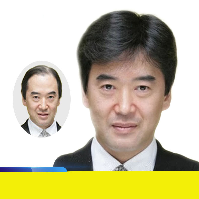 Perruque réaliste de vrais cheveux de Shin Abe