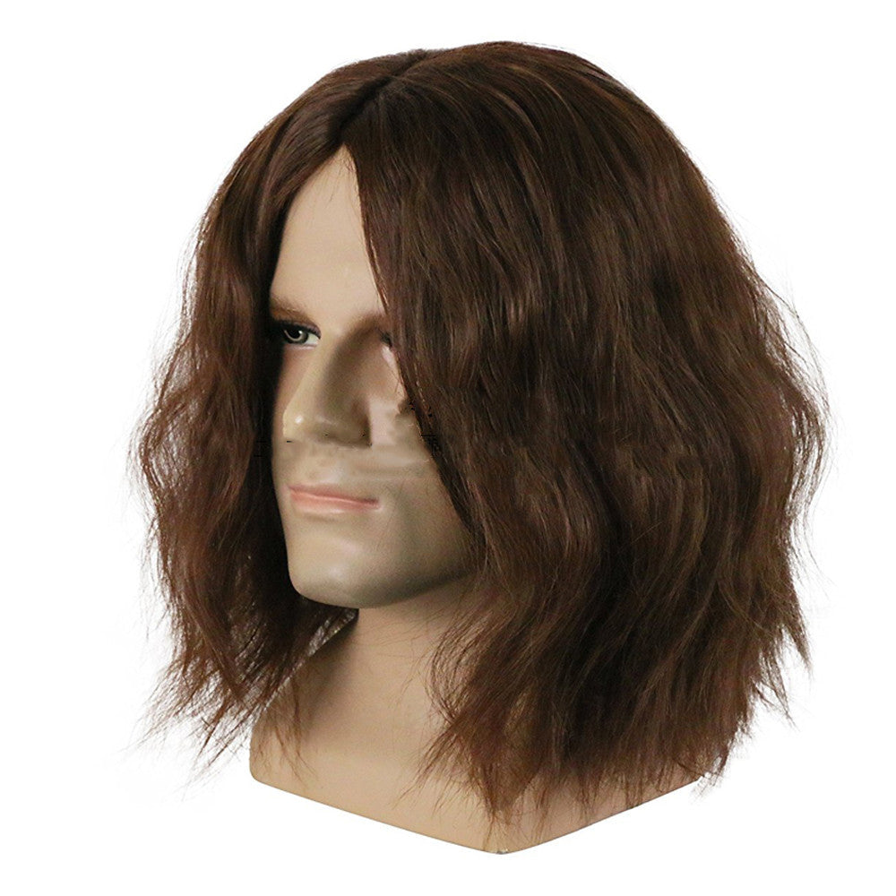 Winter Soldier Cosplay / Bintang rock Rambut Palsu Coklat